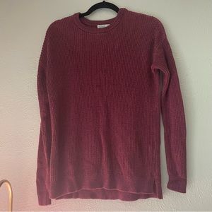 Cotton On Maroon Classic Knit Crew Neck Sweater with Stretchy Wrists and Neck